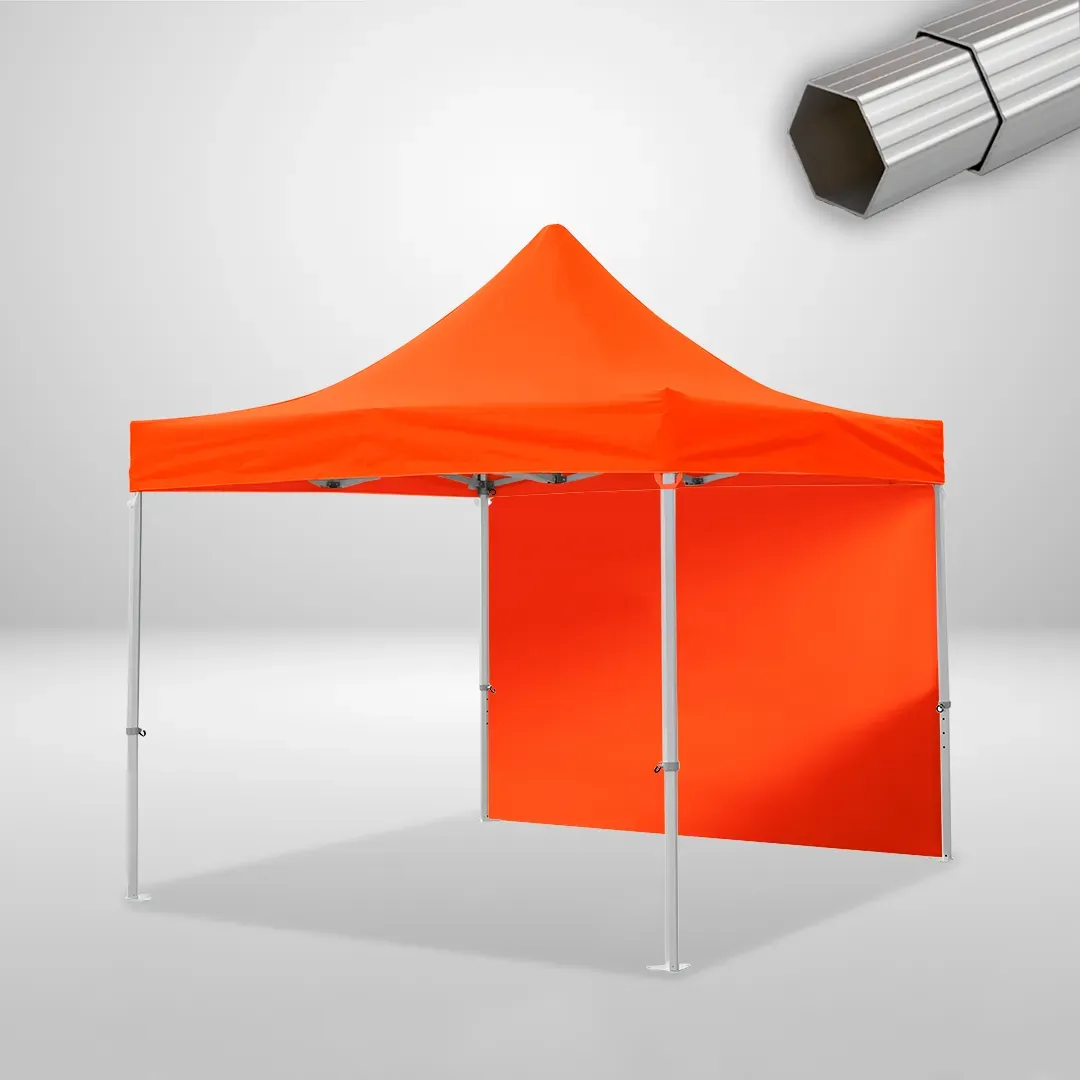Carpa Plegable 3x3 m, Gama ELITE 50mm, 1 lateral liso, naranja