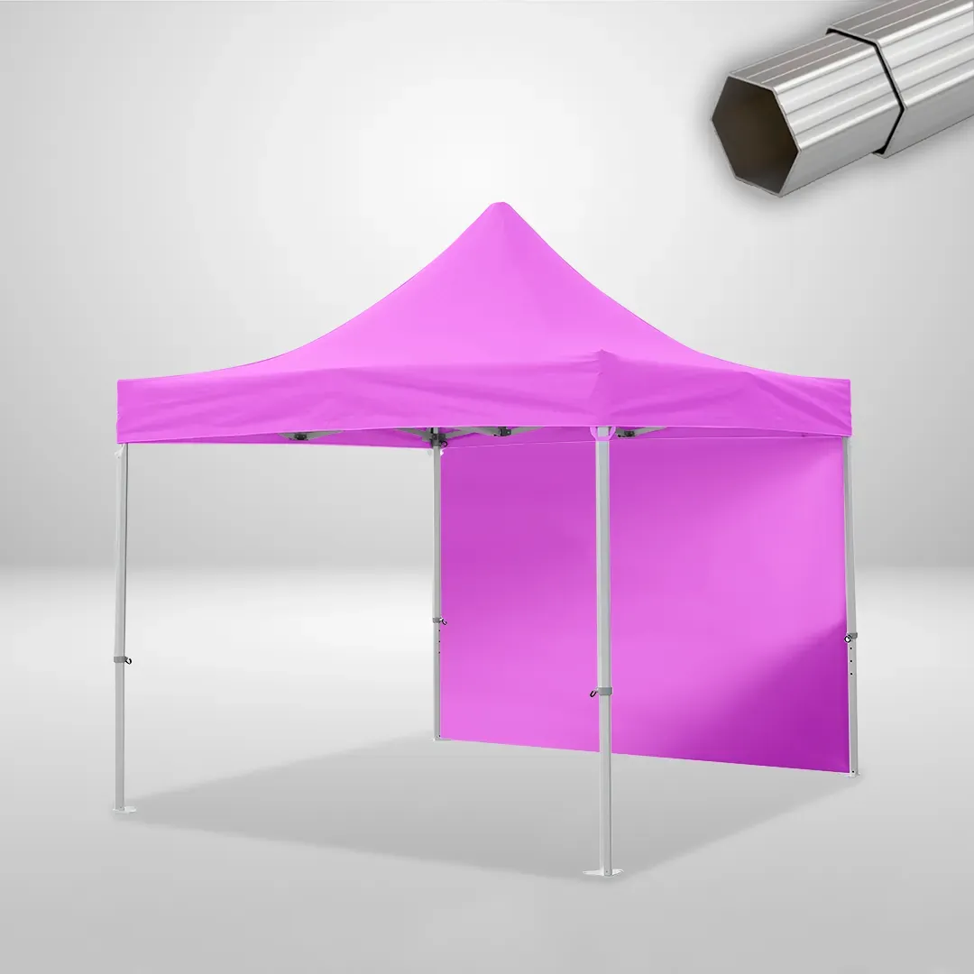 Carpa Plegable 3x3 m, Gama ELITE 50mm, 1 lateral liso, rosa