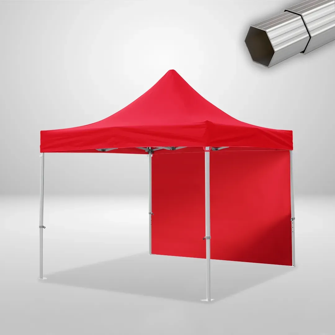 Carpa Plegable 3x3 m, Gama ELITE 50mm, 1 lateral liso, rojo