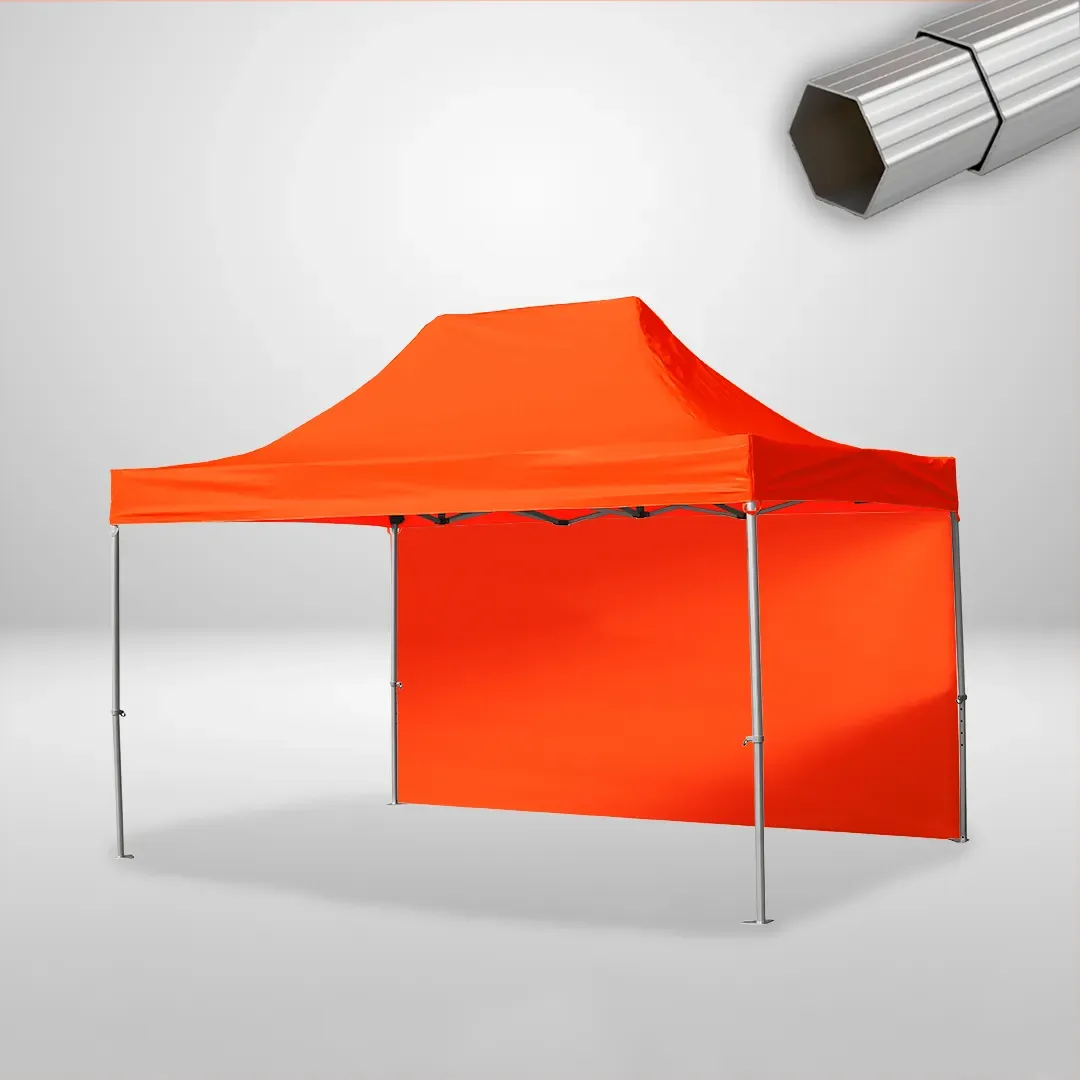 Carpa Plegable 3x4.5 m, Gama ELITE 50mm, 1 lateral liso, naranja