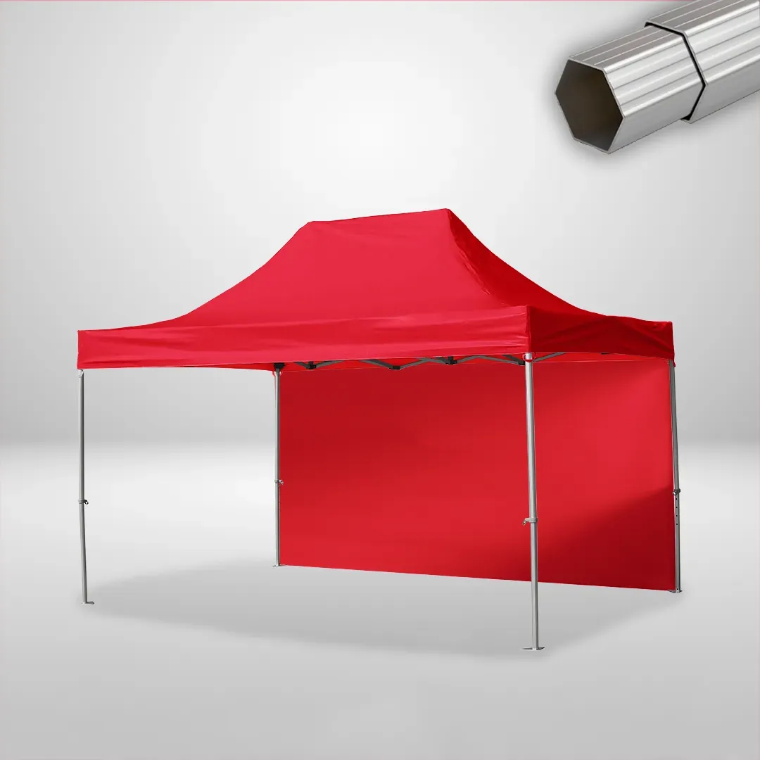 Carpa Plegable 3x4.5 m, Gama ELITE 50mm, 1 lateral liso, rojo