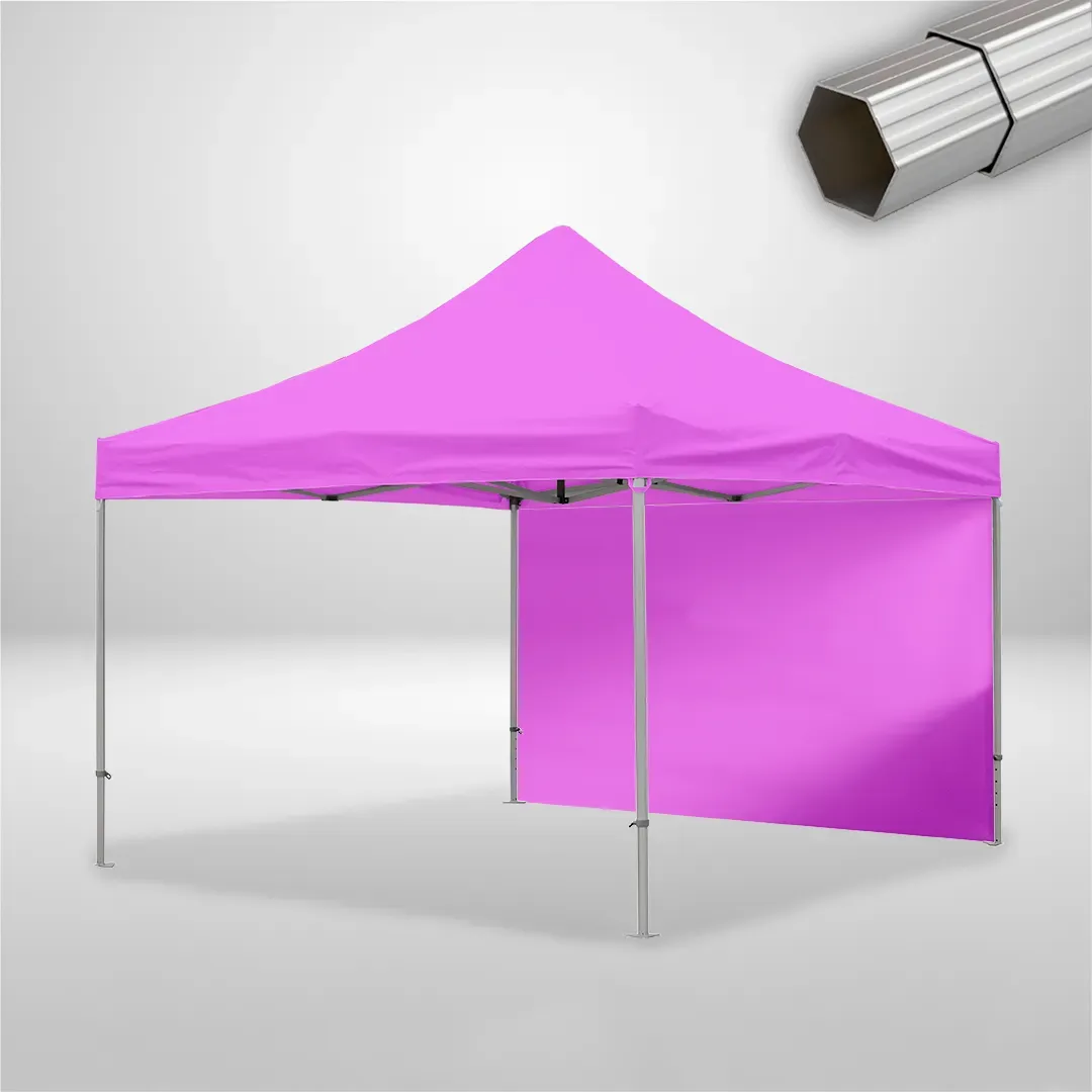 Carpa Plegable 4x4 m, Gama ELITE 50mm, 1 lateral liso, rosa