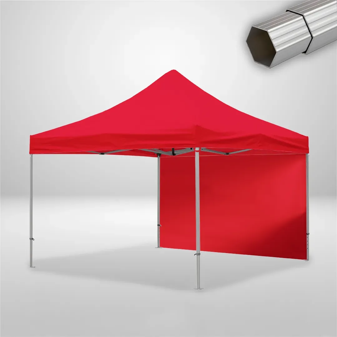 Carpa Plegable 4x4 m, Gama ELITE 50mm, 1 lateral liso, rojo