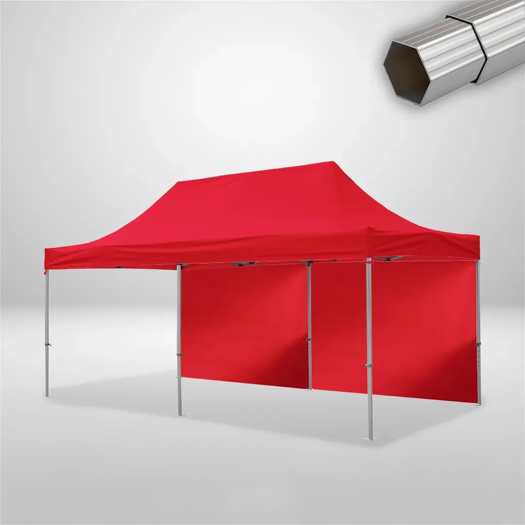 Carpa Plegable 6x3 m, Gama ELITE 50mm, 2 laterales lisos, rojo
